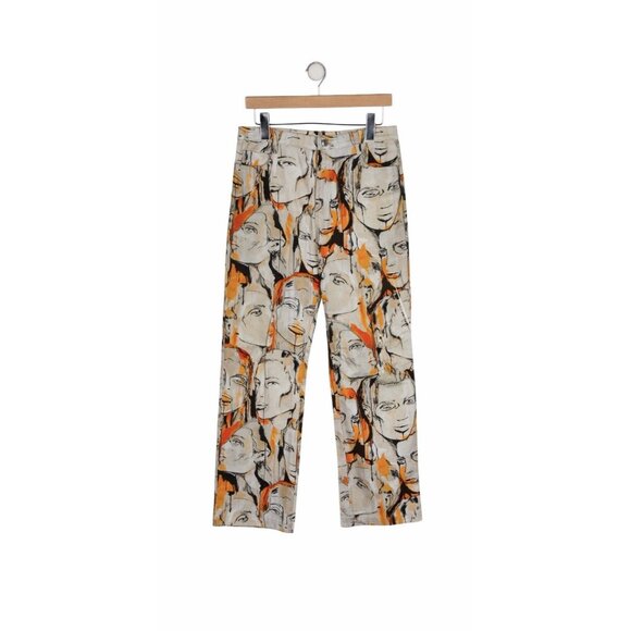 Patrick Church Unisex Adult Denim Jeans Art Faces Size 30 Waist - Picture 3 of 3